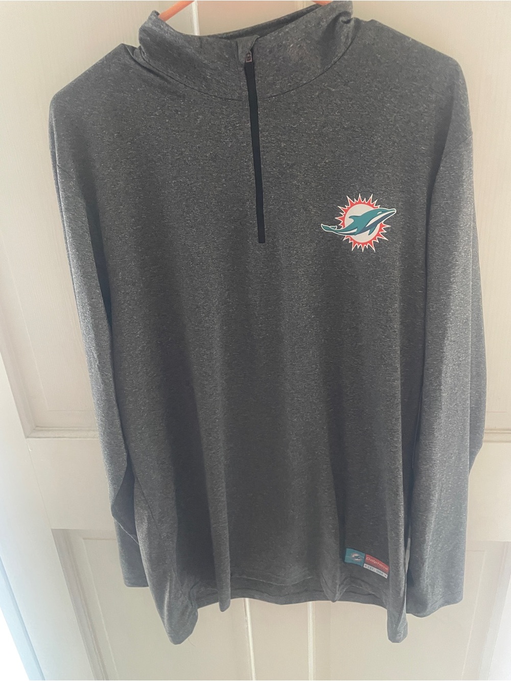 Miami Dolphins Dark Gray Quarter-Zip Pullover
